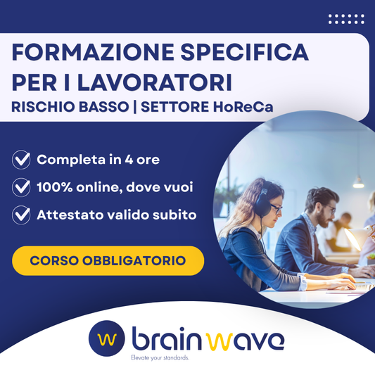 Corso di Formazione Specifica per Lavoratori | Rischio basso settore HoReCa